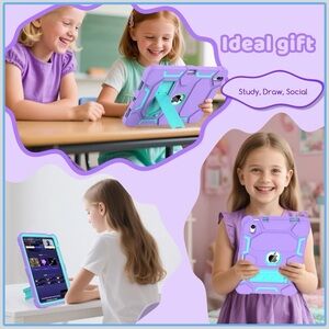Purple iPad 10.2 Tablet Case for Kids Heavyduty